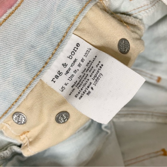 Rag and Bone Denim Jean Mini Skirt Shredded Light Wash Distressed High Rise - Picture 8 of 11
